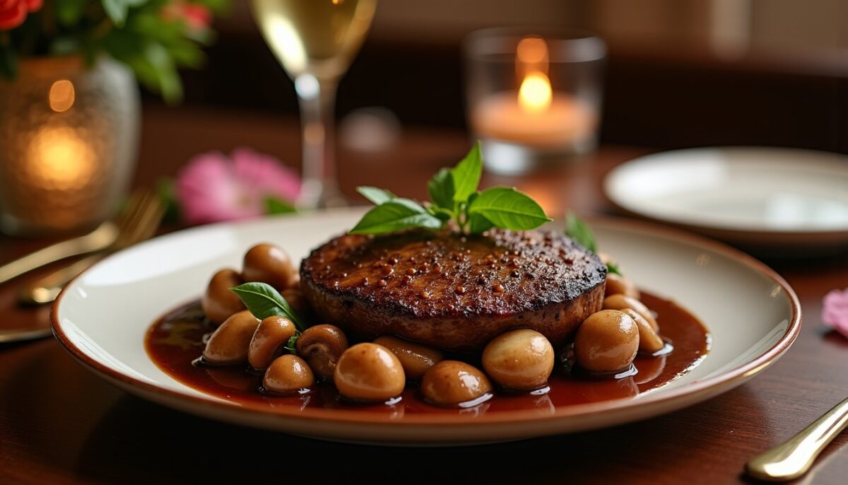 Foie de bœuf poêlé aux champignons sauvages : une explosion de saveurs à savourer en bonne compagnie Foie de bœuf poêlé aux champignons sauvages : une explosion de saveurs à savourer en bonne compagnie